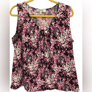 JONES STUDIO separates petite XL lined floral sleeveless blouse.